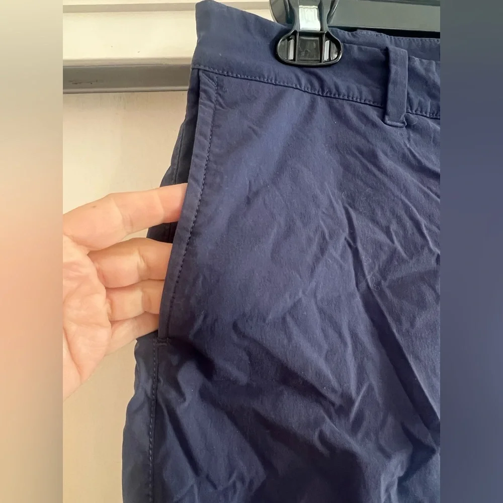 J. Crew Men’s Stretch Tech Shorts Navy Blue Zip Pockets Sz. 33” Waist 9” Inseam